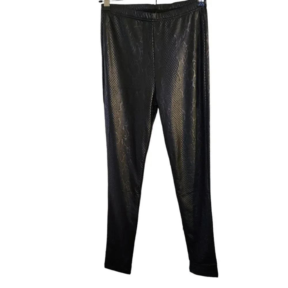 Plush Cozy Snake Print Loungewear Fleece Lined Legging Pants Size Medium